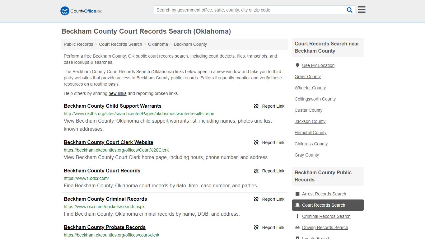 Beckham County Court Records Search (Oklahoma) - County Office
